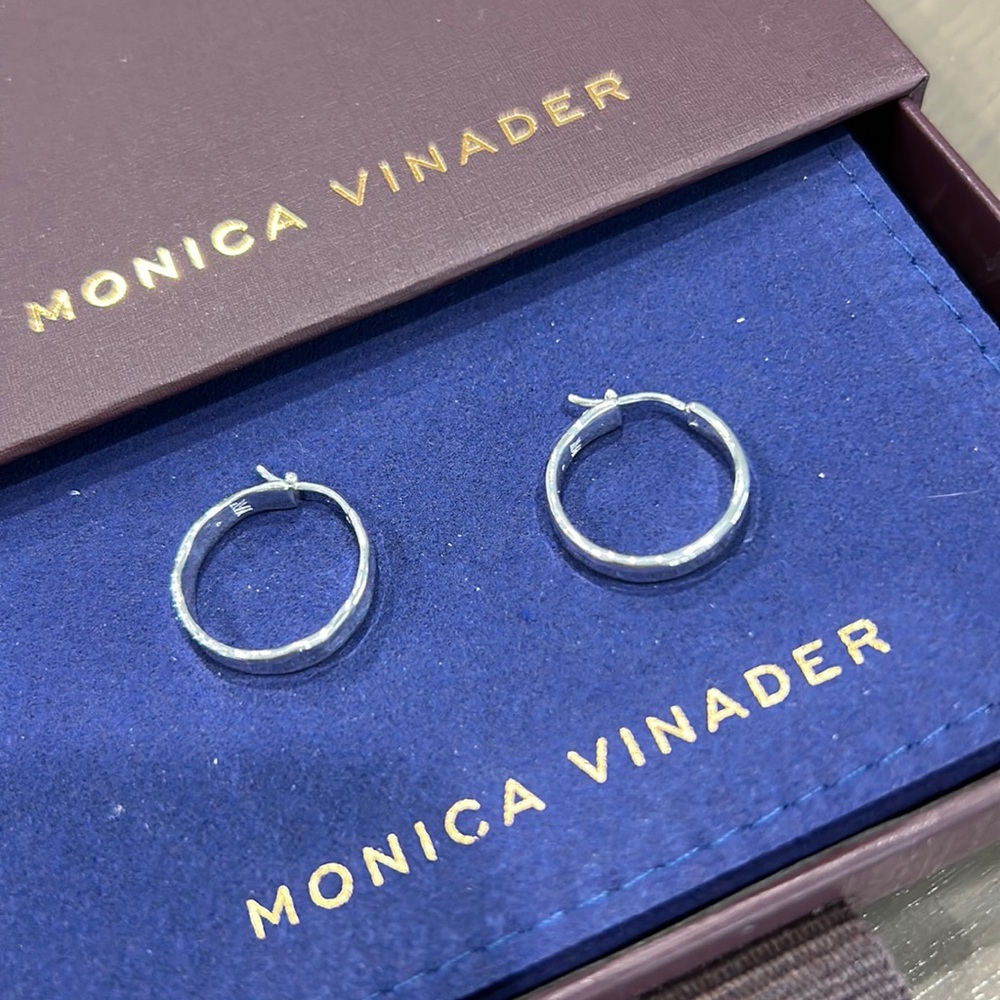 Monica Vinader Sterling Silver Siren Muse Wave Small Hoop Earrings